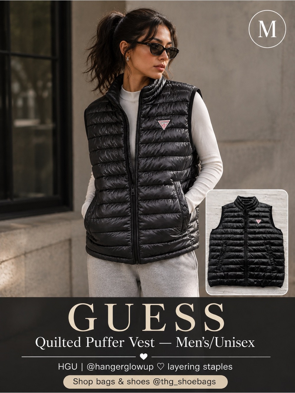 GUESS Quilted Puffer Vest — Unisex